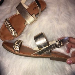 Nine West Gold Sandals 7.5